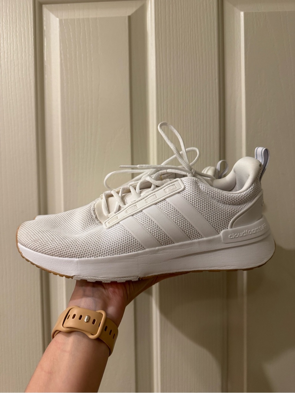 adidas Women’s White Mesh Cloudfoam Sneakers